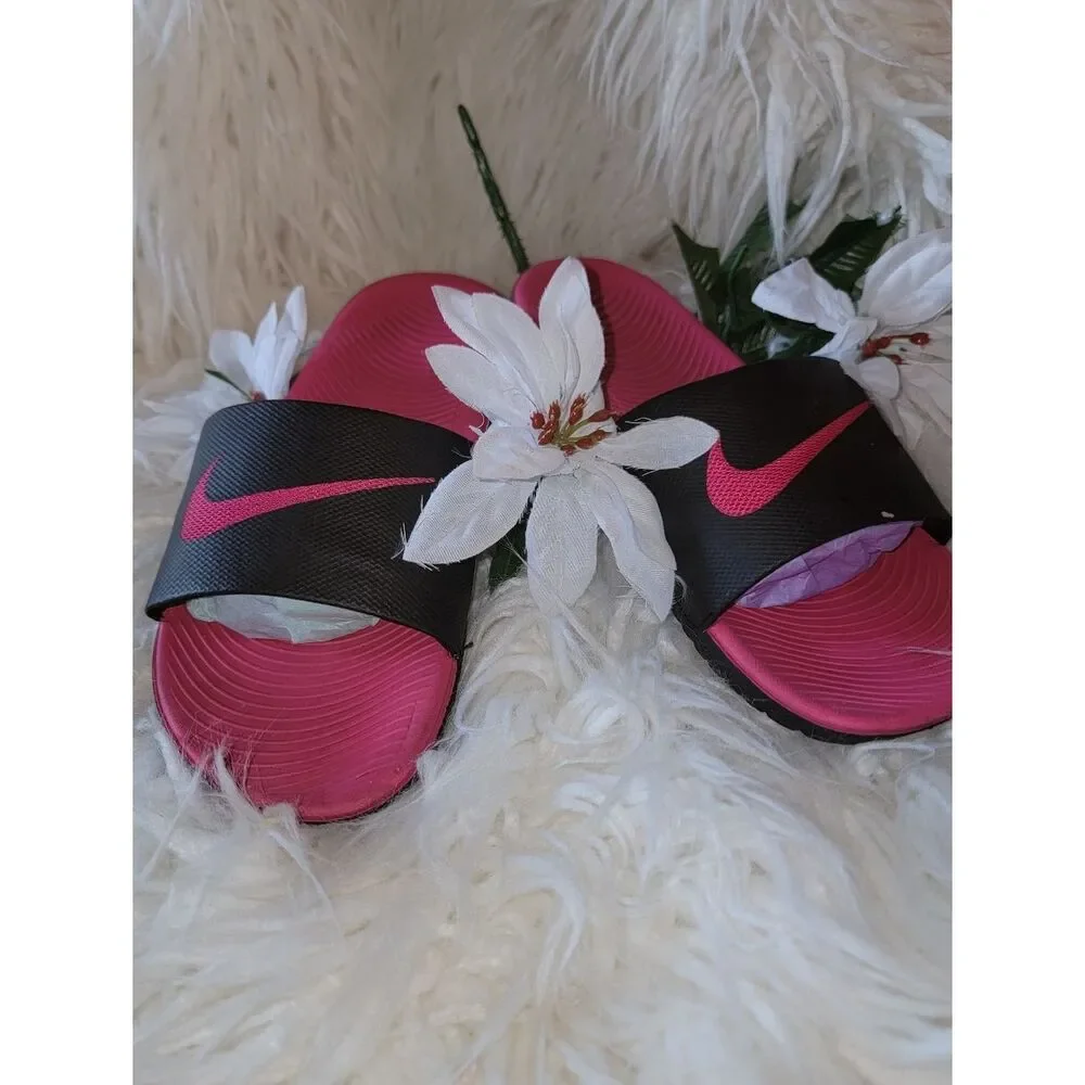 🆕️🩴Nike KAWA SLIDE SANDAL, Pink/Black, 5Y